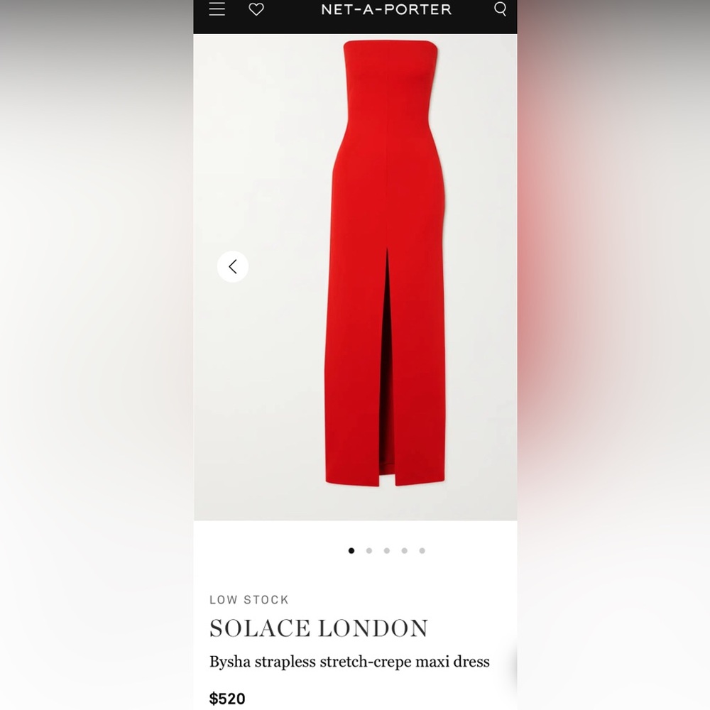 Solace London gown slit down middle in red size 2
